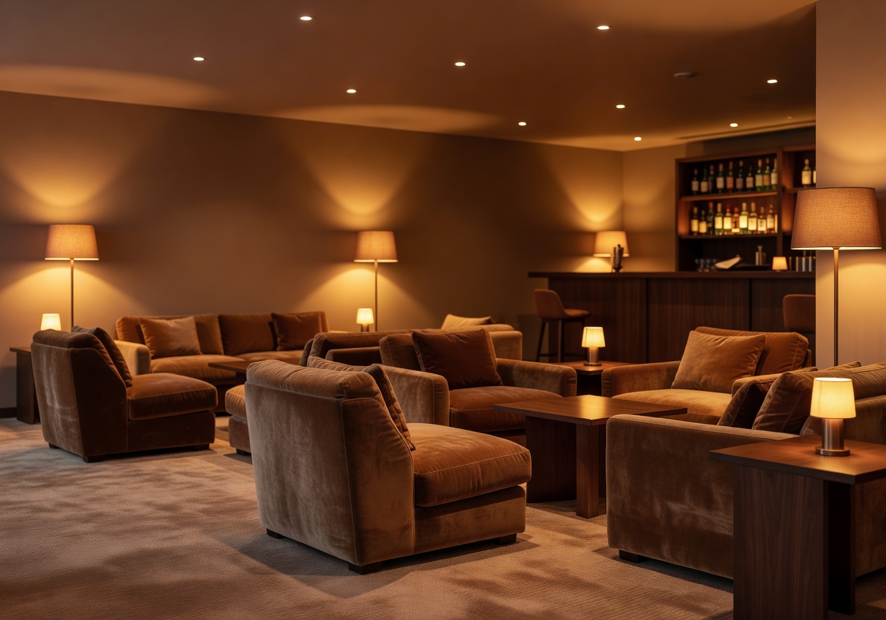 Broen bar lounge area with comfortable seating and warm lighting