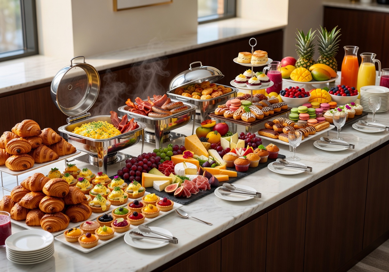 Extensive and luxurious award winning breakfast buffet setup