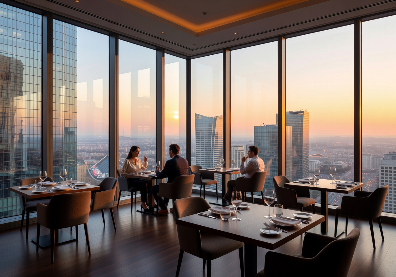 Norda Restaurant on the 13th floor with panoramic windows